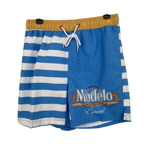 Modelo Swim Trunks Blue/White Mens Small Swag Board Shorts Especial Cerveza